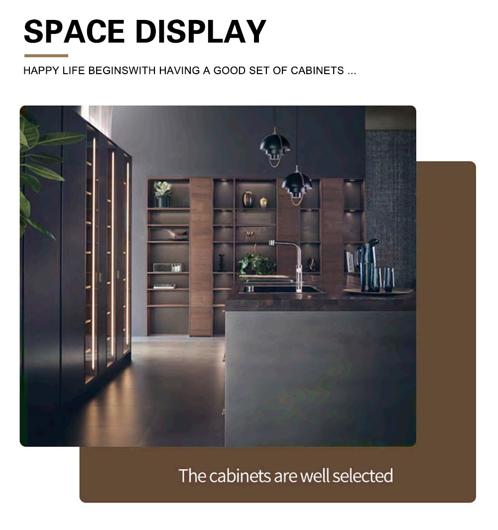 Black style UV lacquer with HDF kitchen-GK-473