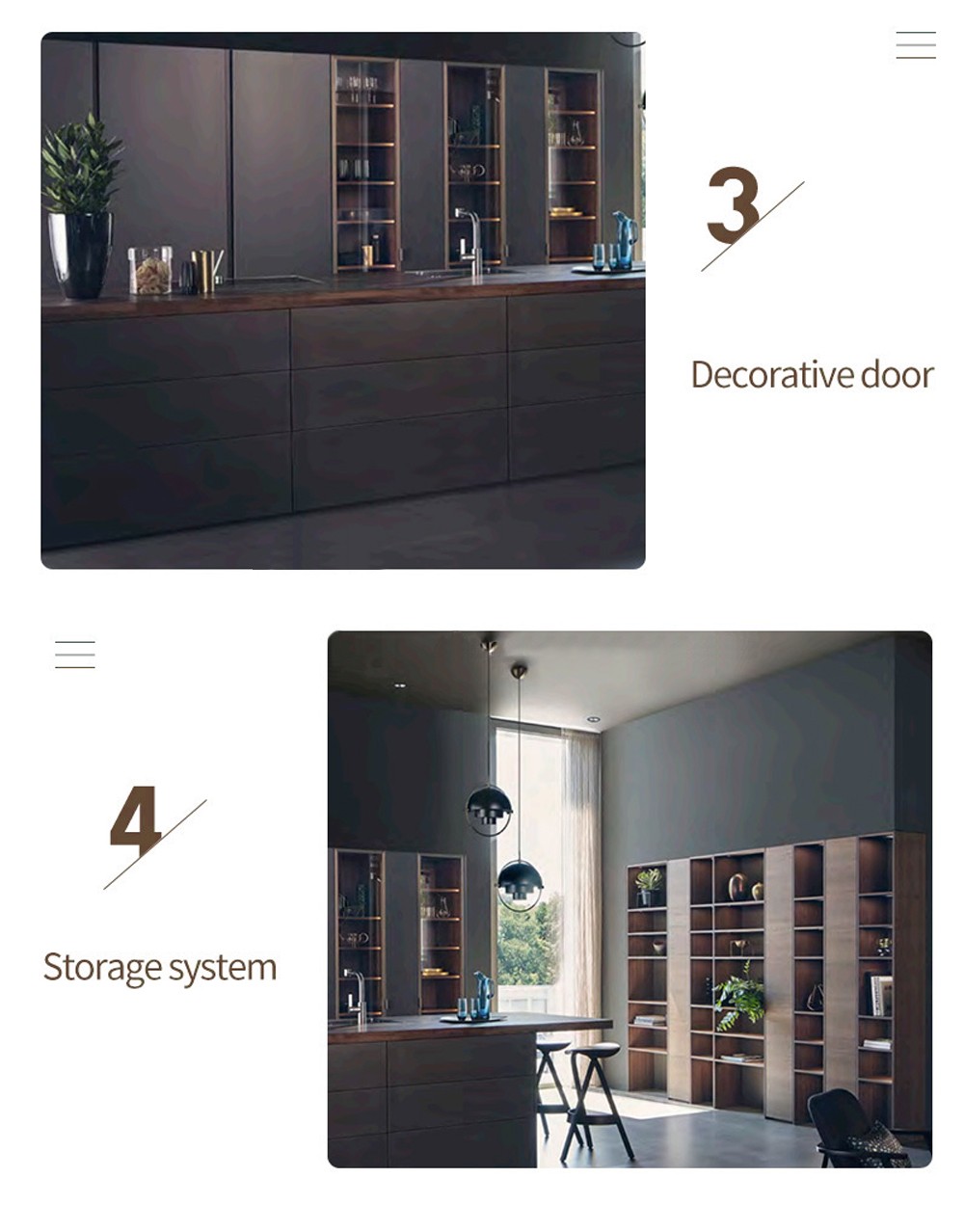 Black style UV lacquer with HDF kitchen-GK-473