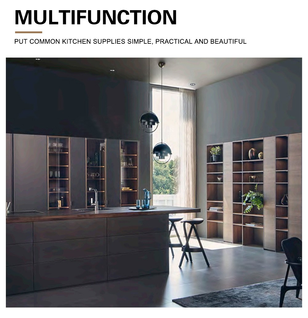 Black style UV lacquer with HDF kitchen-GK-473