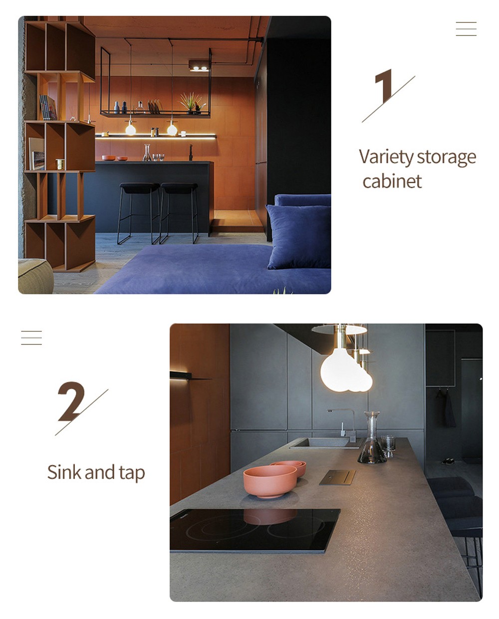 Black style UV lacquer with HDF kitchen-GK-847