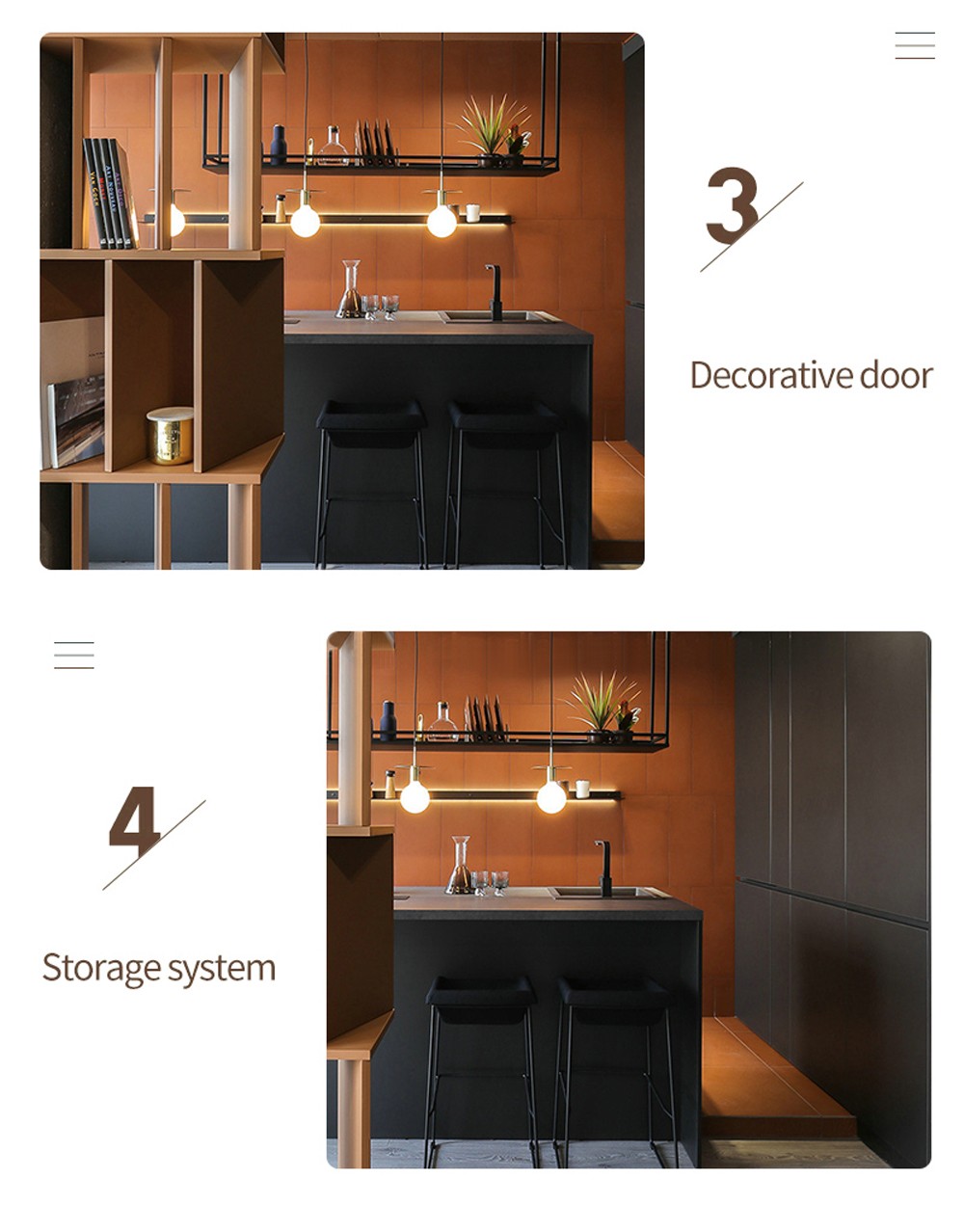 Black style UV lacquer with HDF kitchen-GK-847