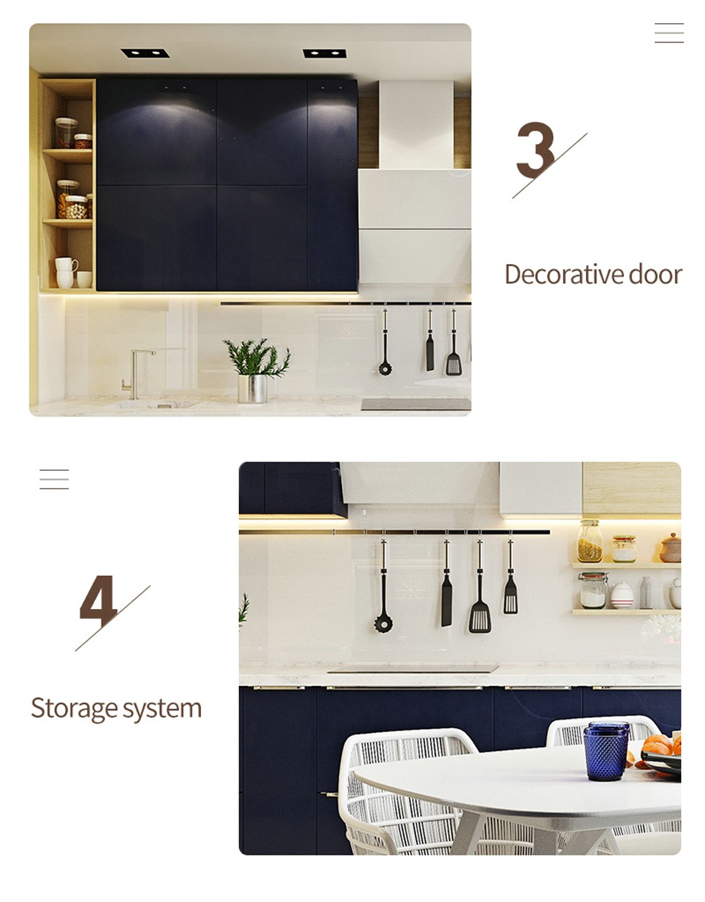 Black style UV lacquer with HDF kitchen-GK-886
