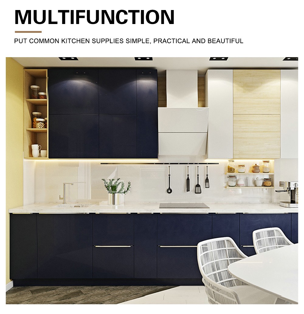 Black style UV lacquer with HDF kitchen-GK-886