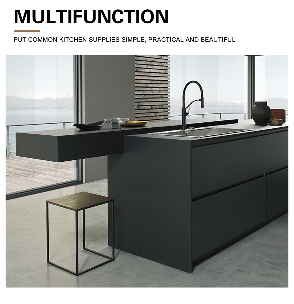 Black UV matt lacquer with HDF with accessories Kitchen cabinet GK1230