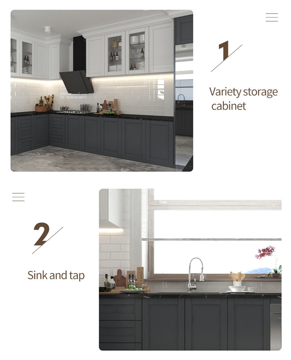 Classical design PVC with HDF-GK1076