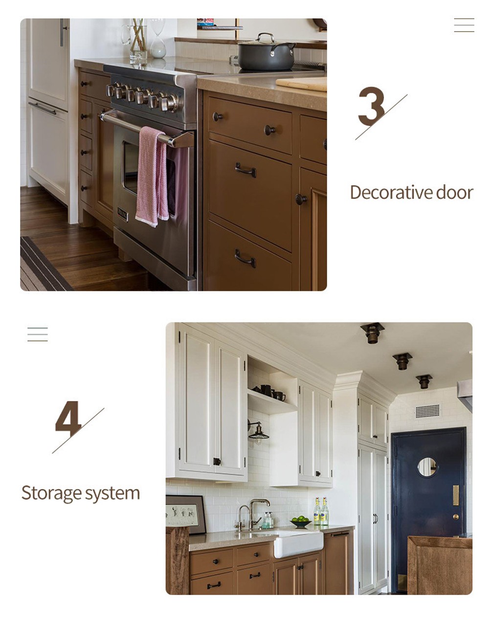 Classical style brown color PVC with HDF house kitchen cabinet GK1292