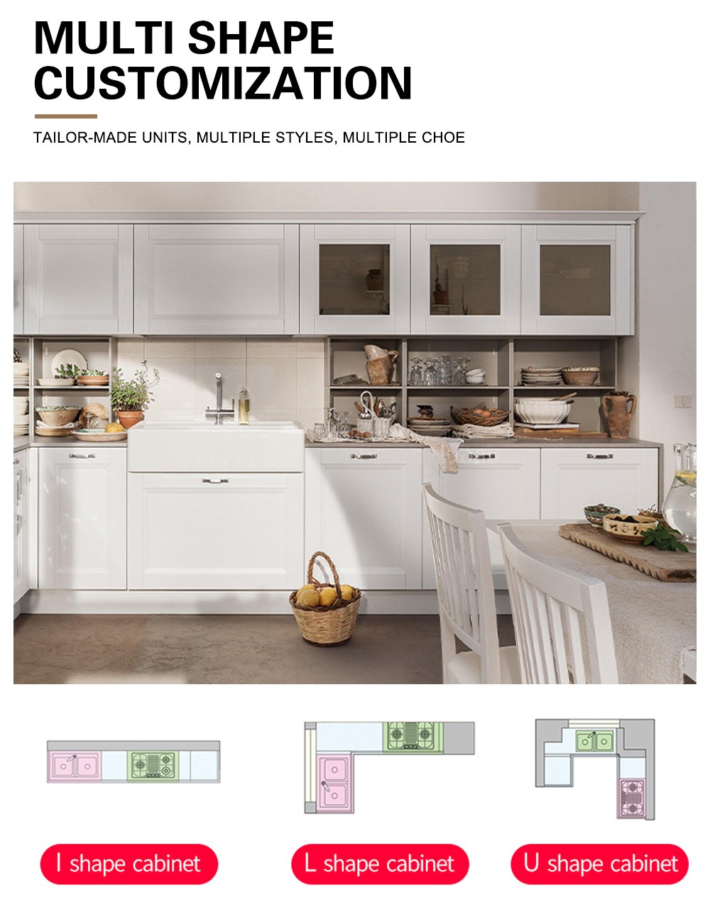 Classical style Kitchen cabinet PVC with HDF-GK-407
