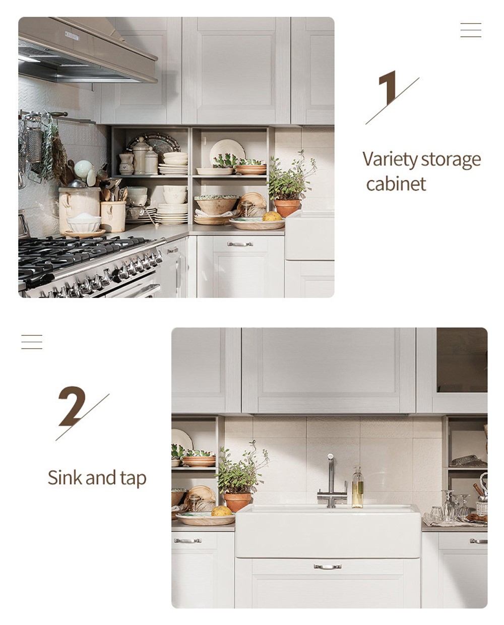 Classical style Kitchen cabinet PVC with HDF-GK-407
