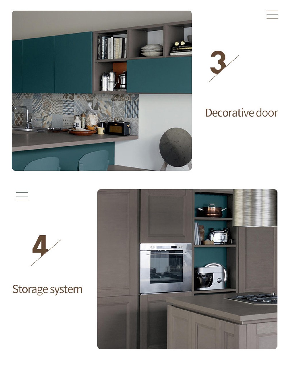 Classical style kitchen cabinet PVC with HDF-GK-408