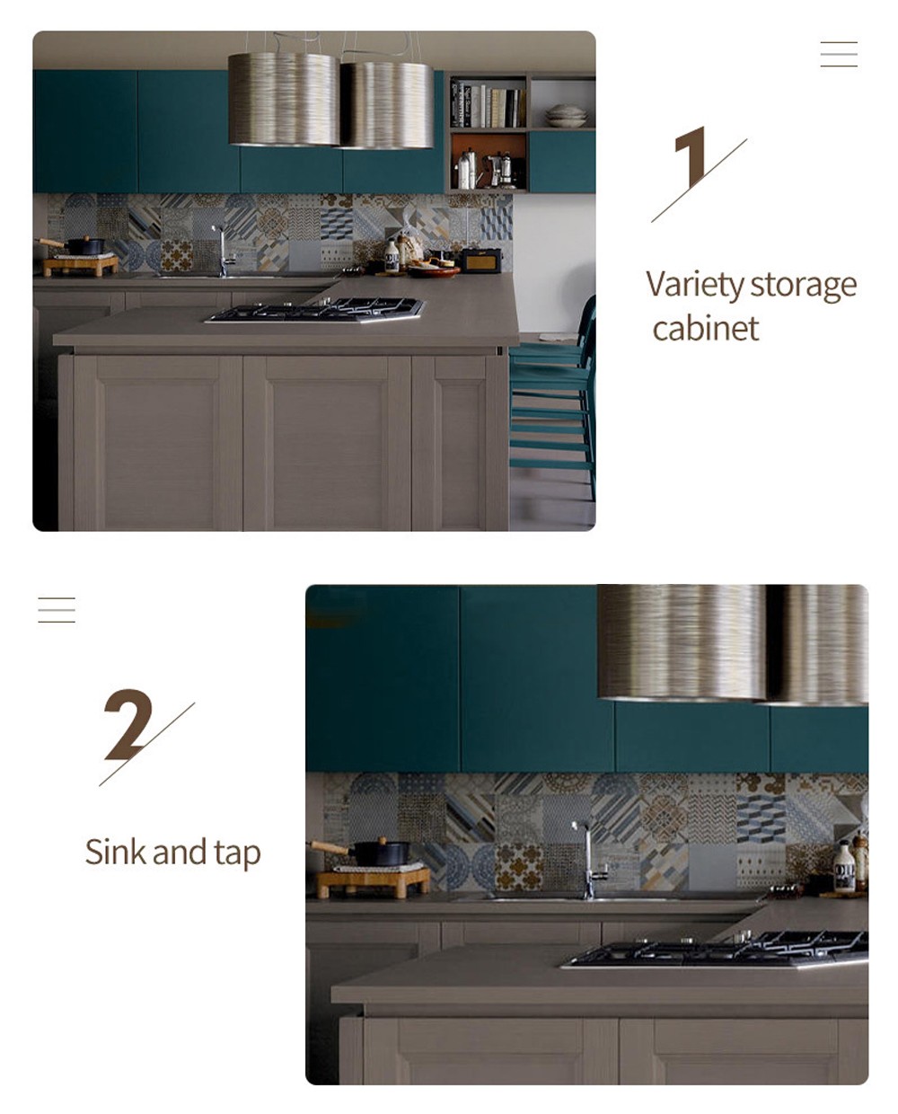 Classical style kitchen cabinet PVC with HDF-GK-408