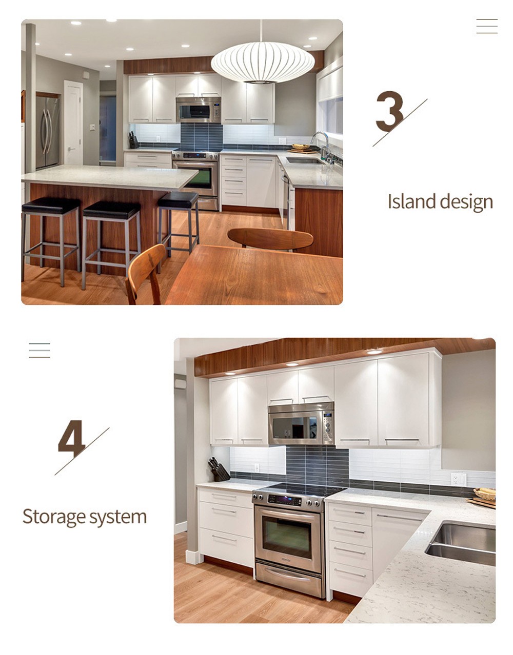 classical style melamine with plywood of USA design kitchen cabinet GK1274