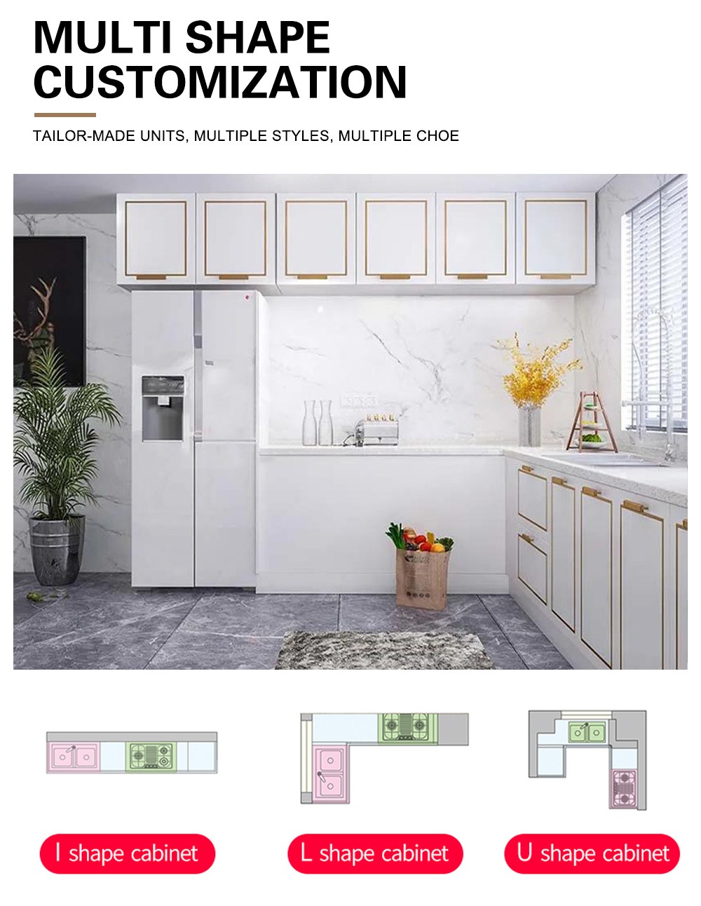 Classical style PVC with HDF Kitchen cabinet-GK-769