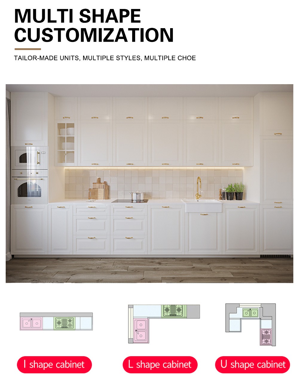 European style classical high density board blister style kitchen-GK-715