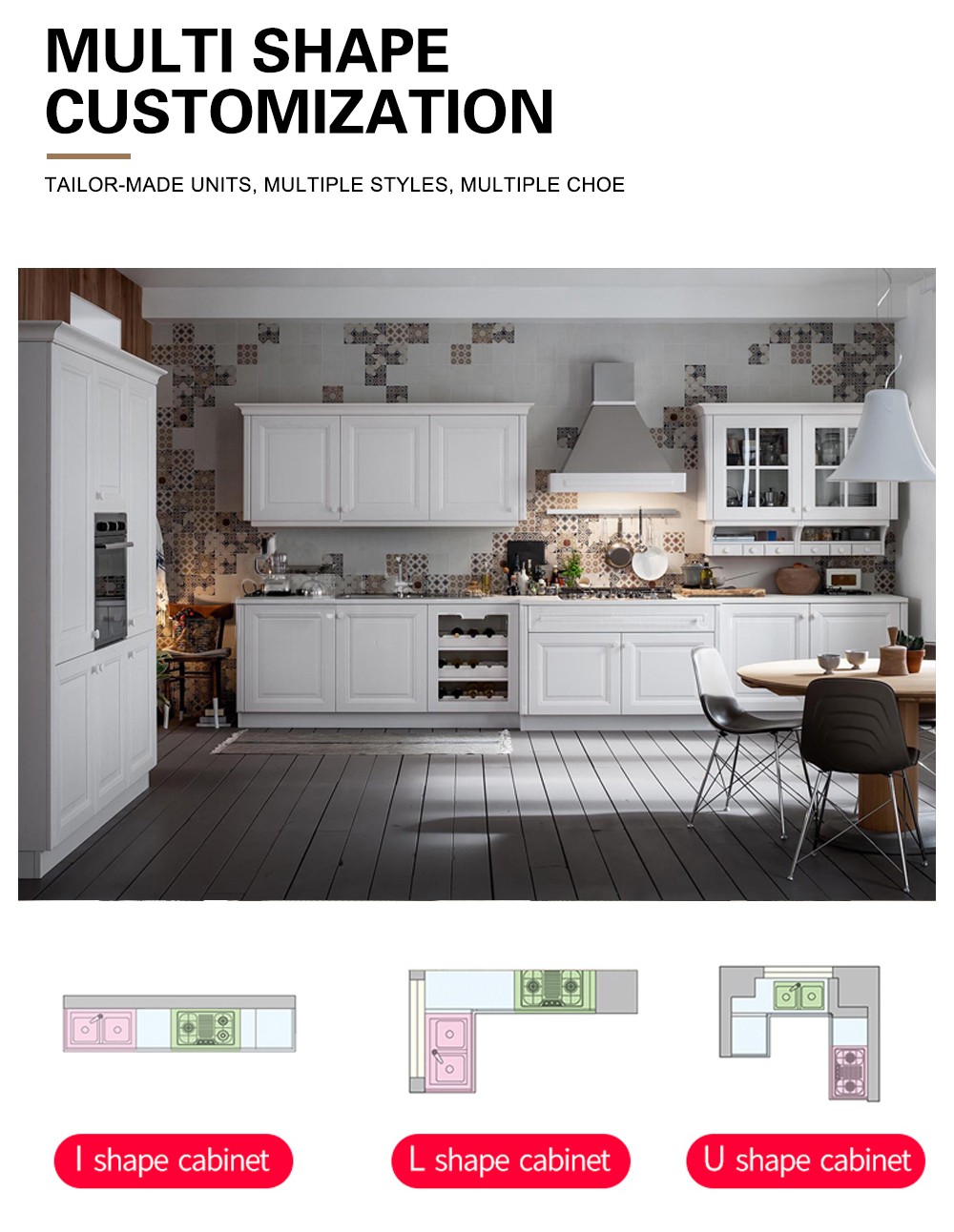 European style classical PVC with HDF kitchen GK-516