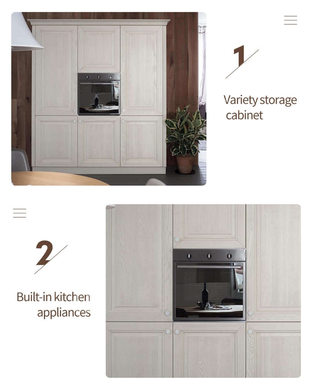 European style classical PVC with HDF kitchen GK-516