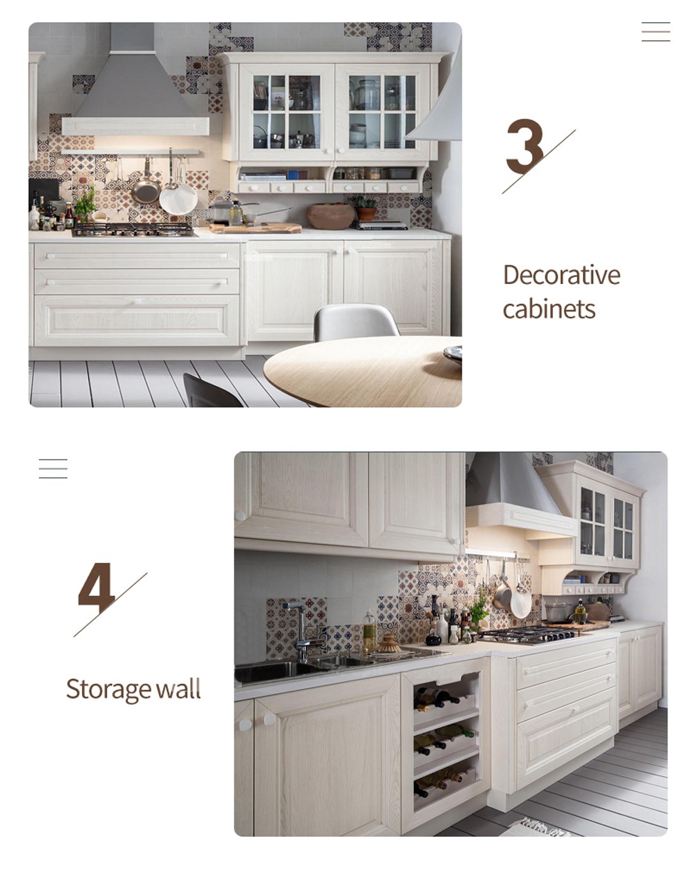 European style classical PVC with HDF kitchen GK-516