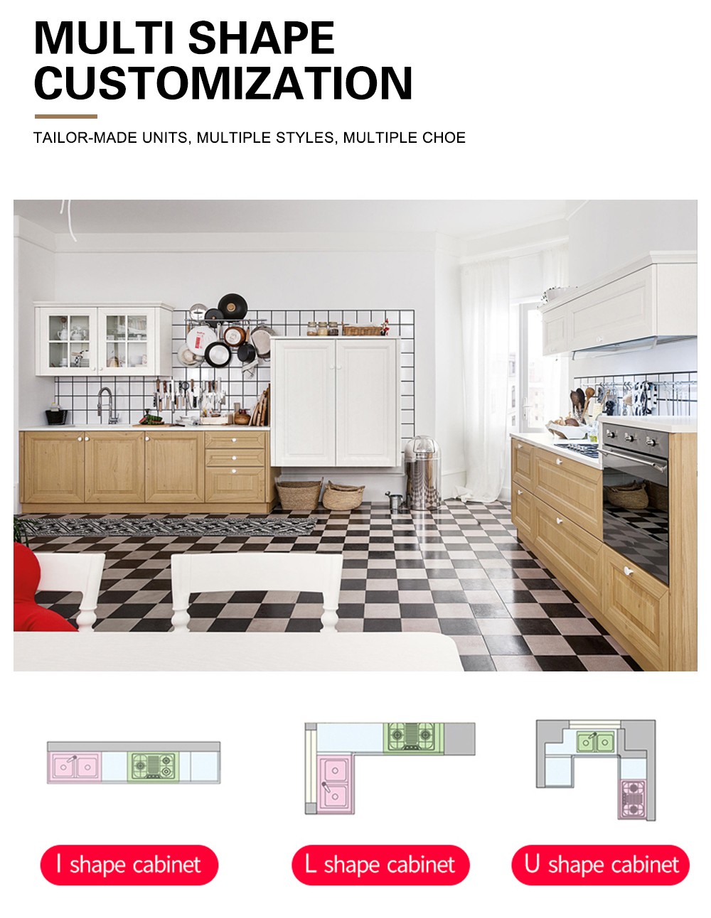 European style classical PVC with HDF kitchen GK-517