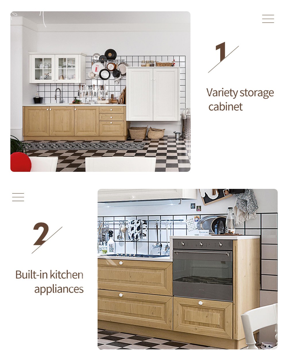 European style classical PVC with HDF kitchen GK-517