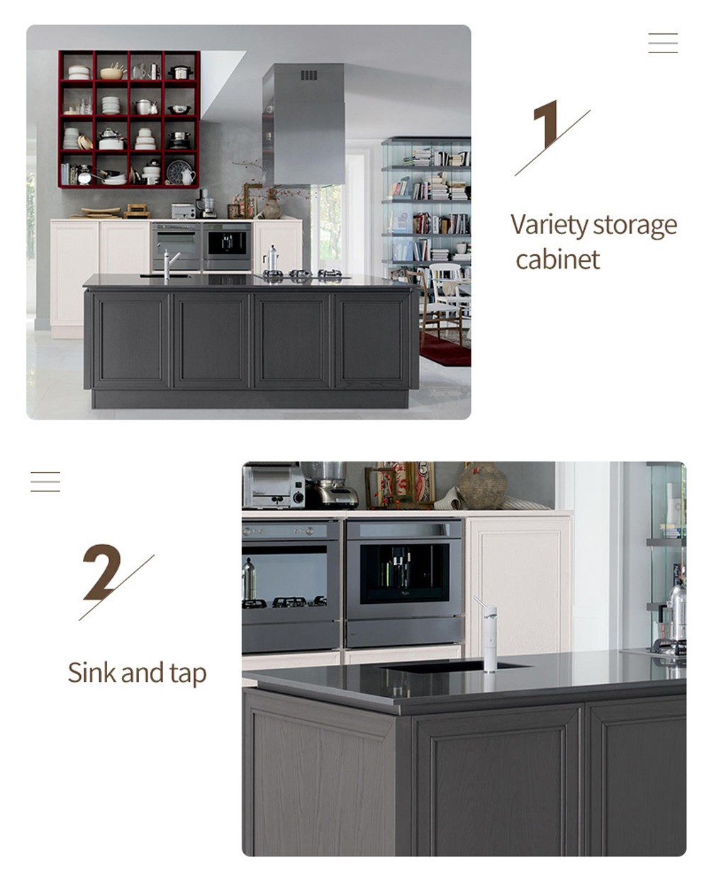 European style classical PVC with HDF kitchen-GK-529