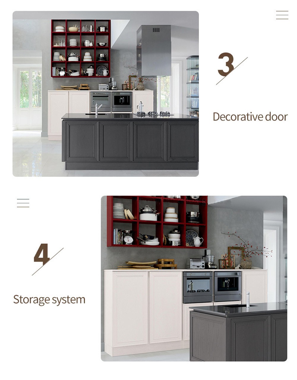 European style classical PVC with HDF kitchen-GK-529