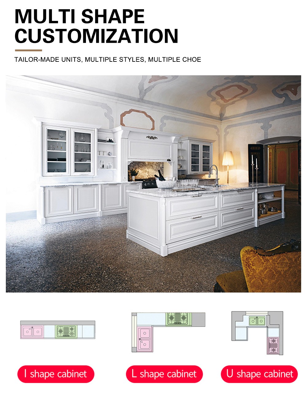 European style classical PVC with HDF kitchen-GK-531