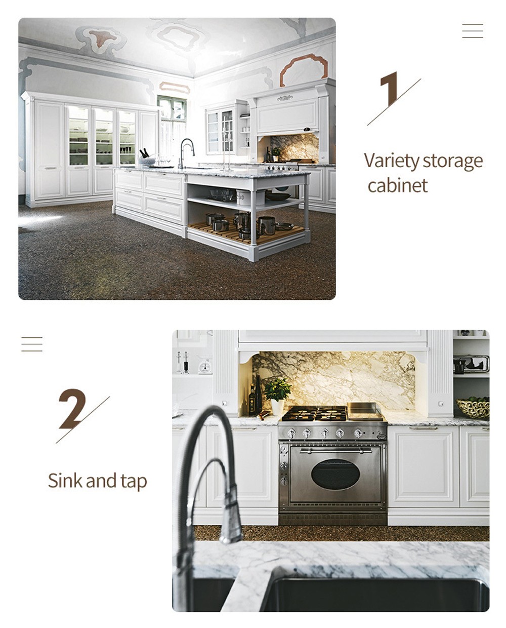 European style classical PVC with HDF kitchen-GK-531