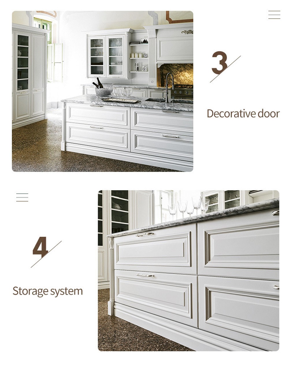 European style classical PVC with HDF kitchen-GK-531