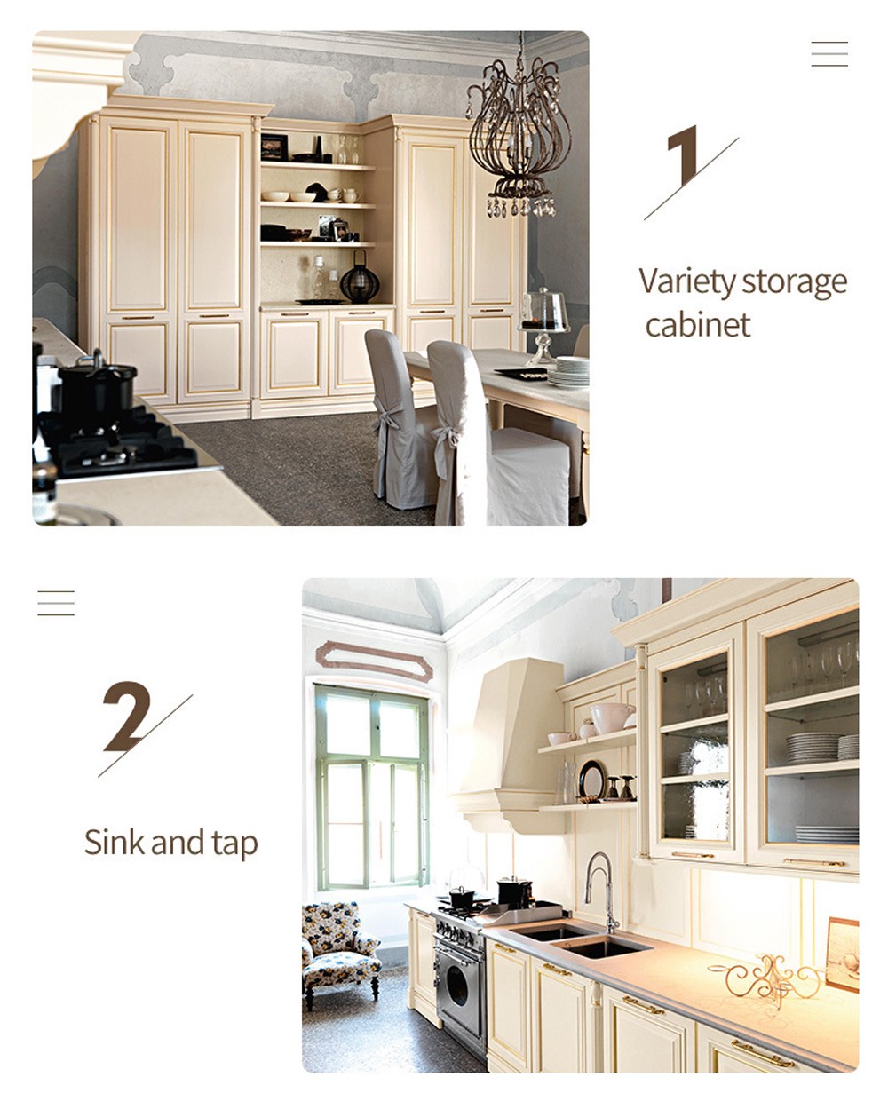 European style classical PVC with HDF kitchen-GK-532
