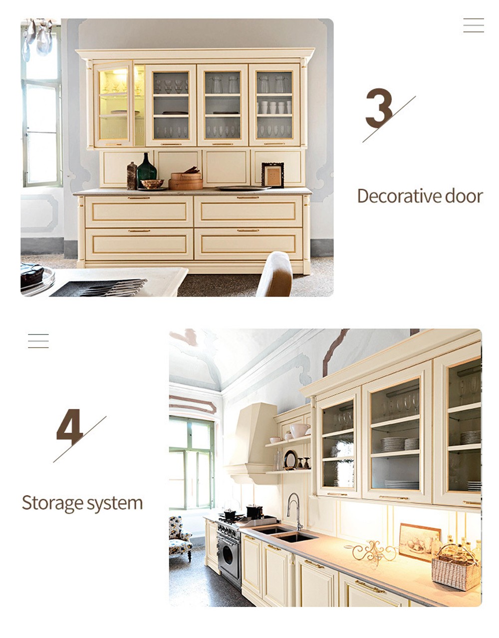 European style classical PVC with HDF kitchen-GK-532