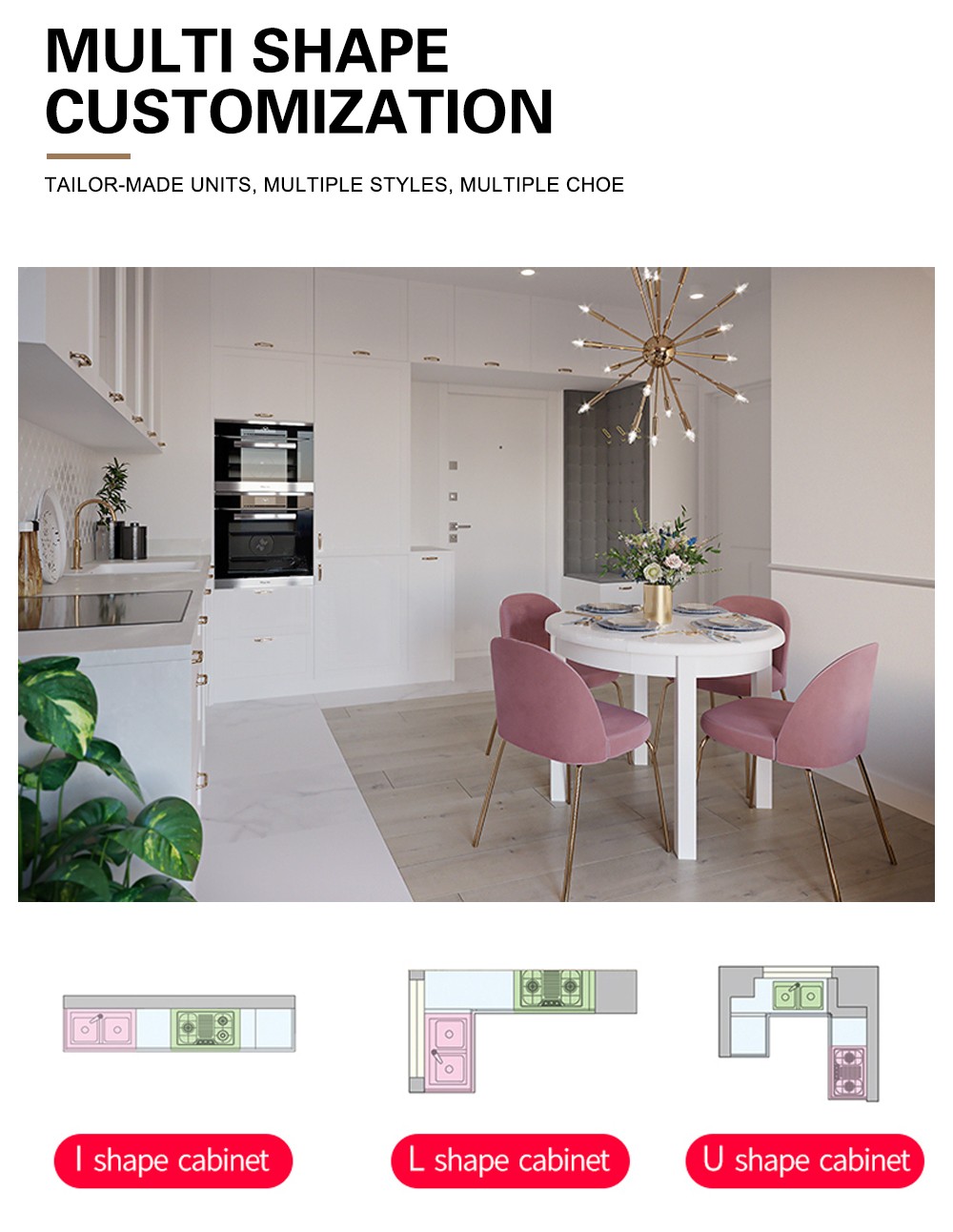 European style classical PVC with HDF kitchen-GK-711