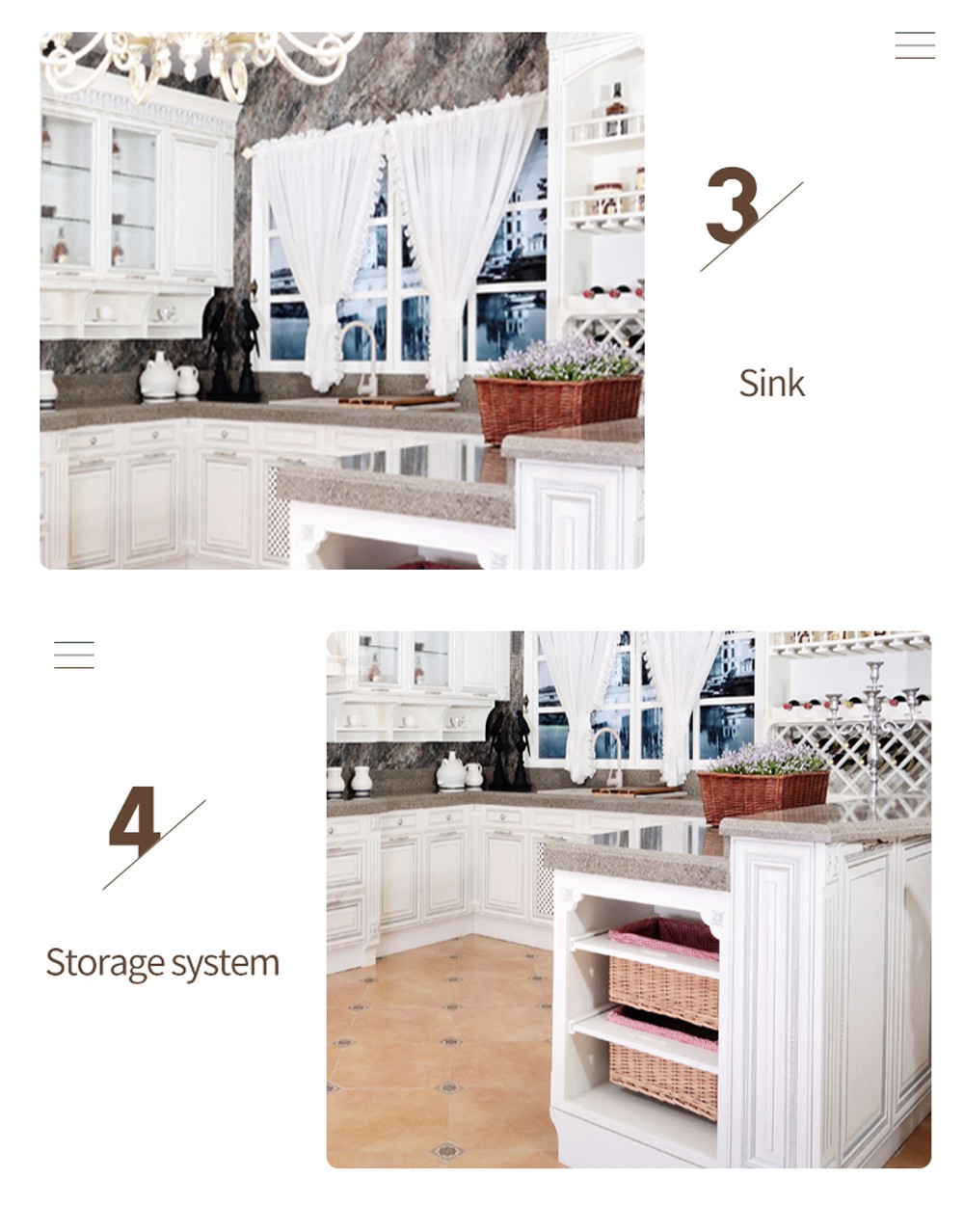 European style Classical style kitchen PVC with HDF-GK-254