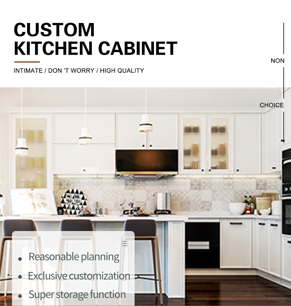 European style classical style PVC with HDF kitchen cabinet-GK-235