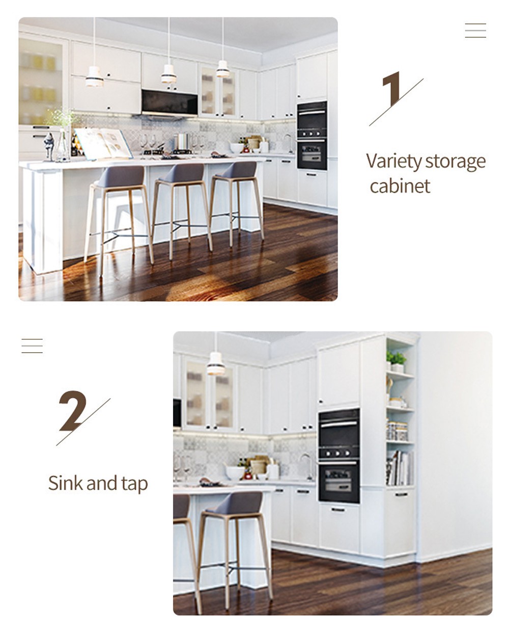 European style classical style PVC with HDF kitchen cabinet-GK-235