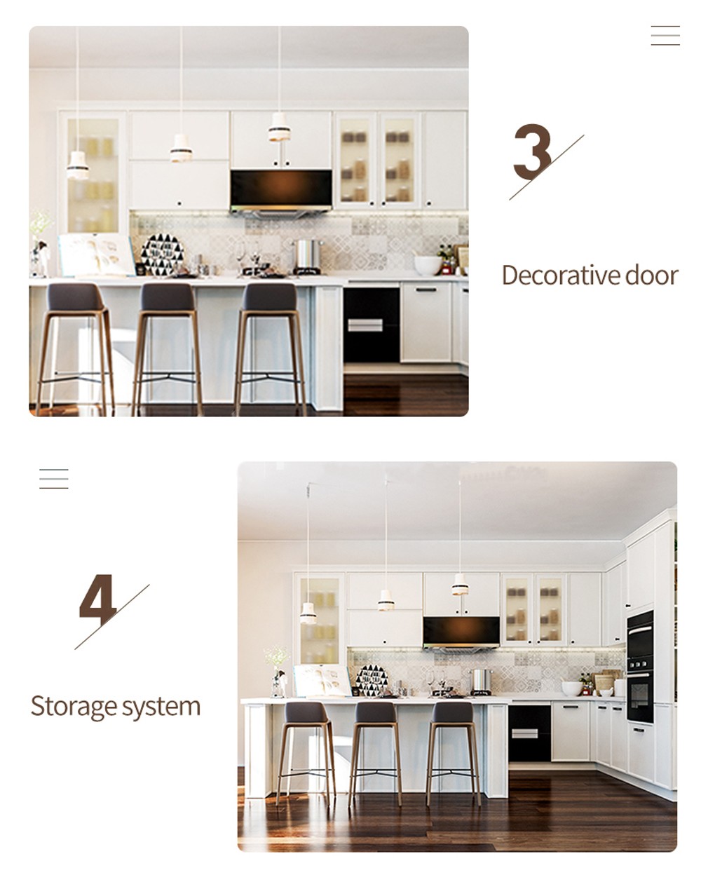 European style classical style PVC with HDF kitchen cabinet-GK-235