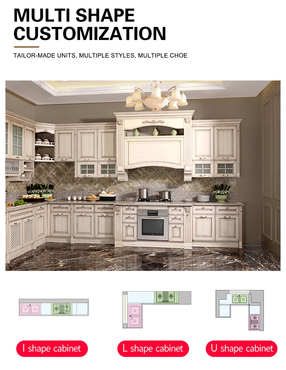 European style Classical style PVC with HDF kitchen-GK-440