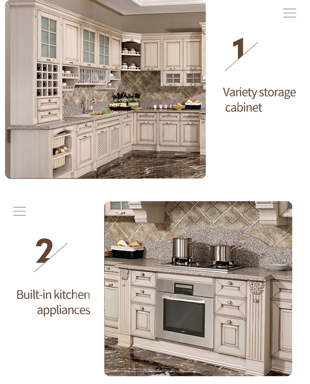 European style Classical style PVC with HDF kitchen-GK-440