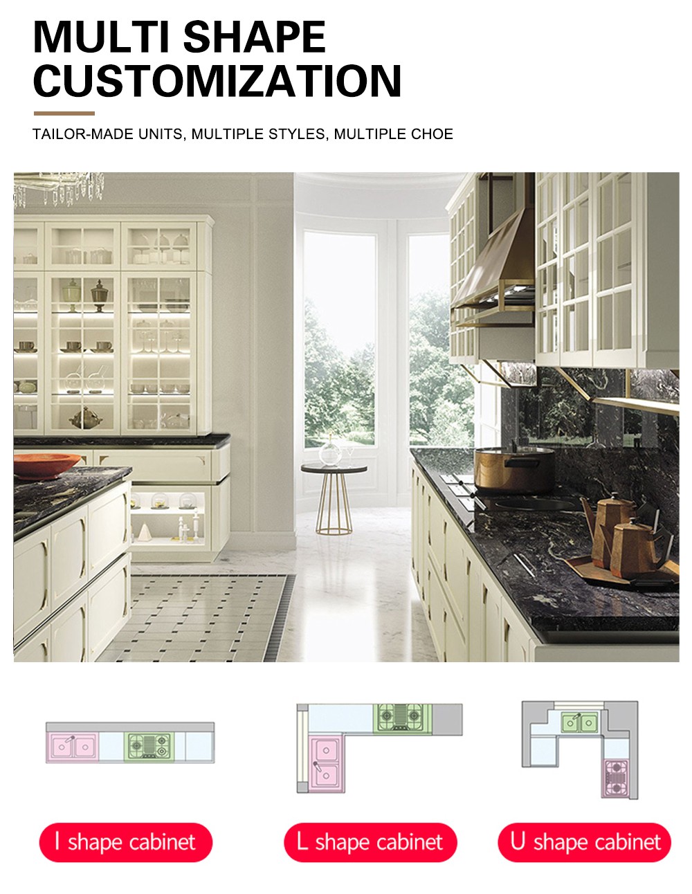 European style classical wind glass cabinet high density board blister cabinet-GK-605
