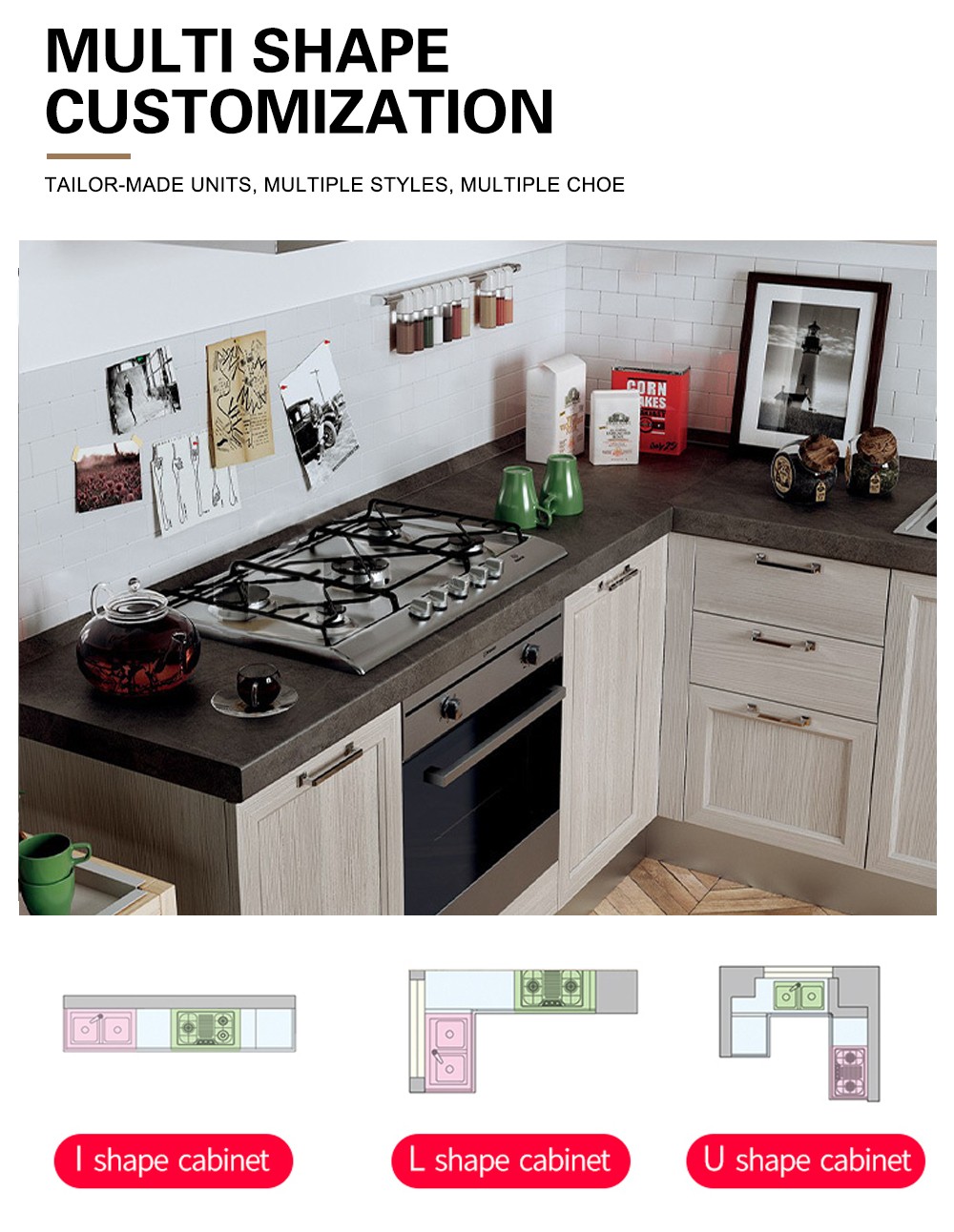 European style high density board blister kitchen cabinet-GK-657