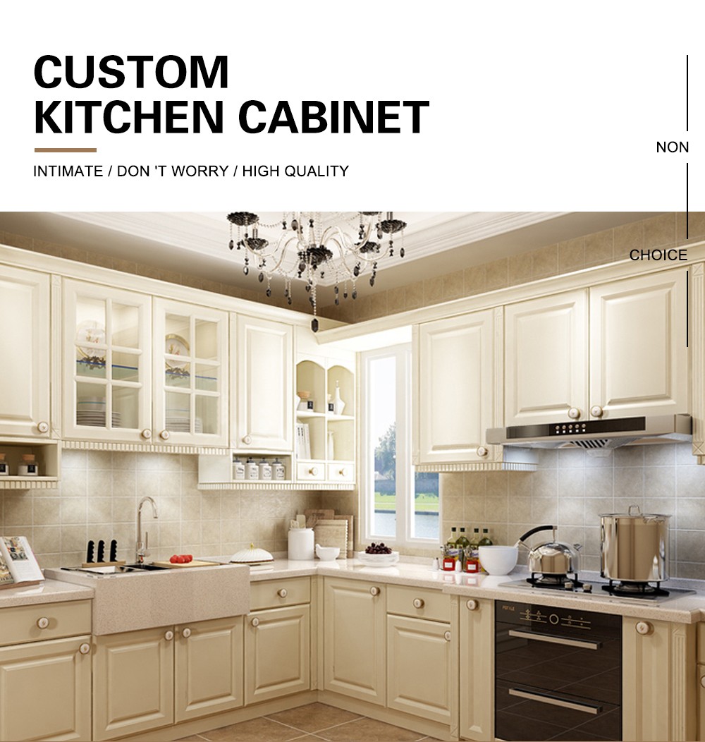 European style PVC with HDF kitchen cabinet GK-112
