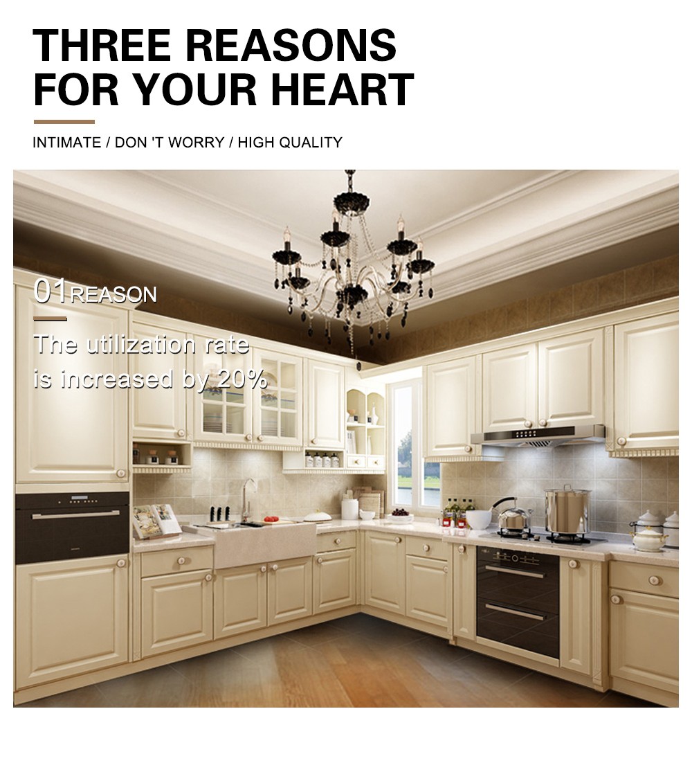 European style PVC with HDF kitchen cabinet GK-112
