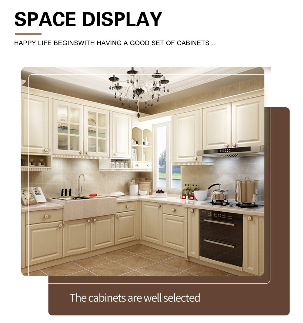 European style PVC with HDF kitchen cabinet GK-112