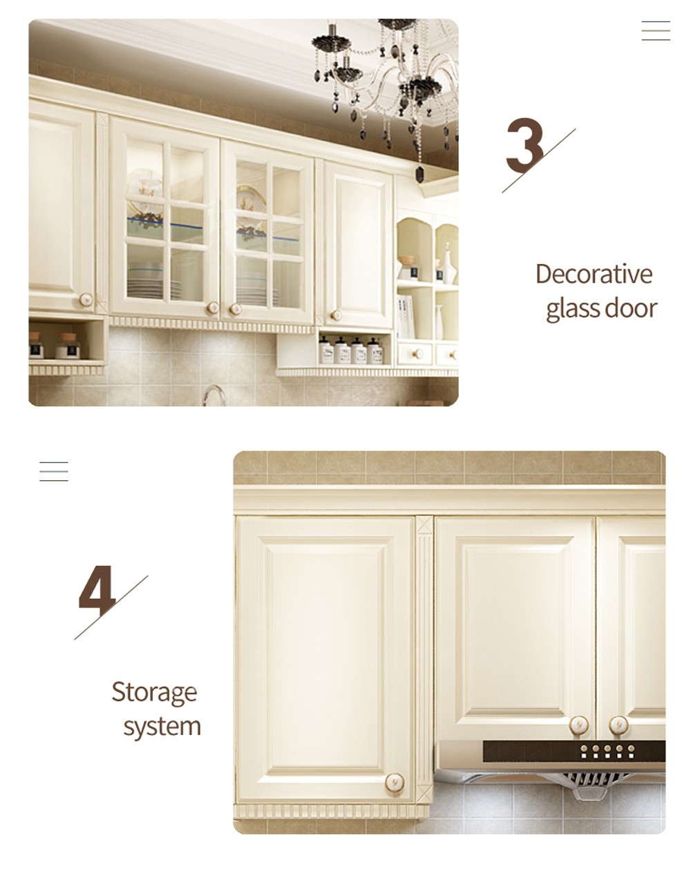 European style PVC with HDF kitchen cabinet GK-112