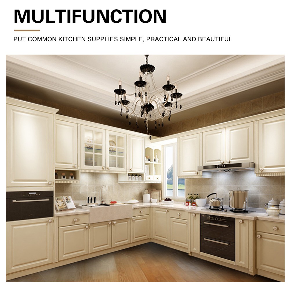 European style PVC with HDF kitchen cabinet GK-112