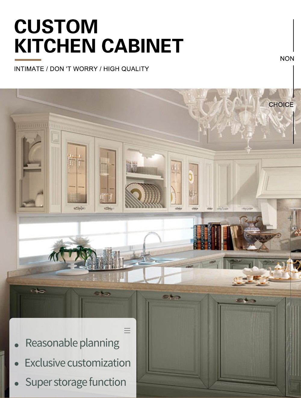 European style PVC WITH HDF kitchen cabinet GK-191