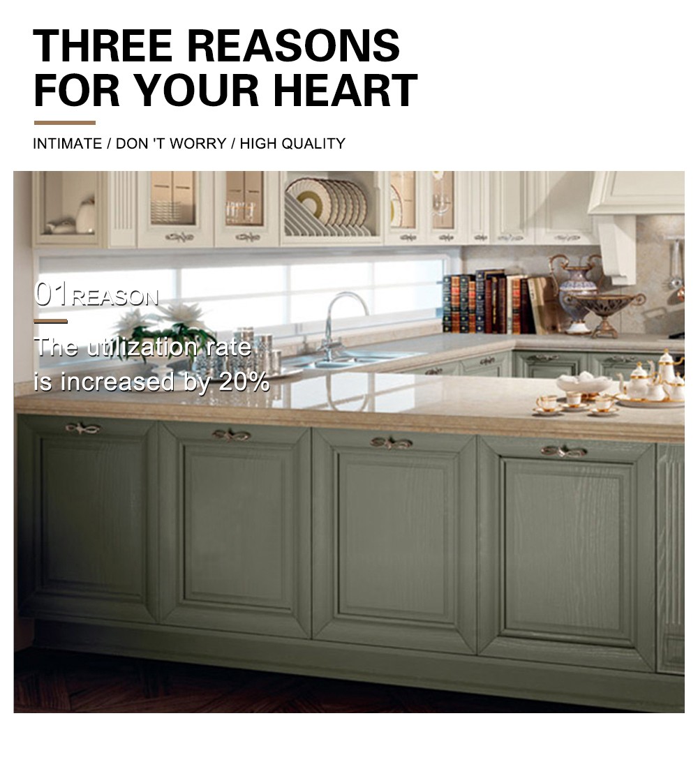 European style PVC WITH HDF kitchen cabinet GK-191