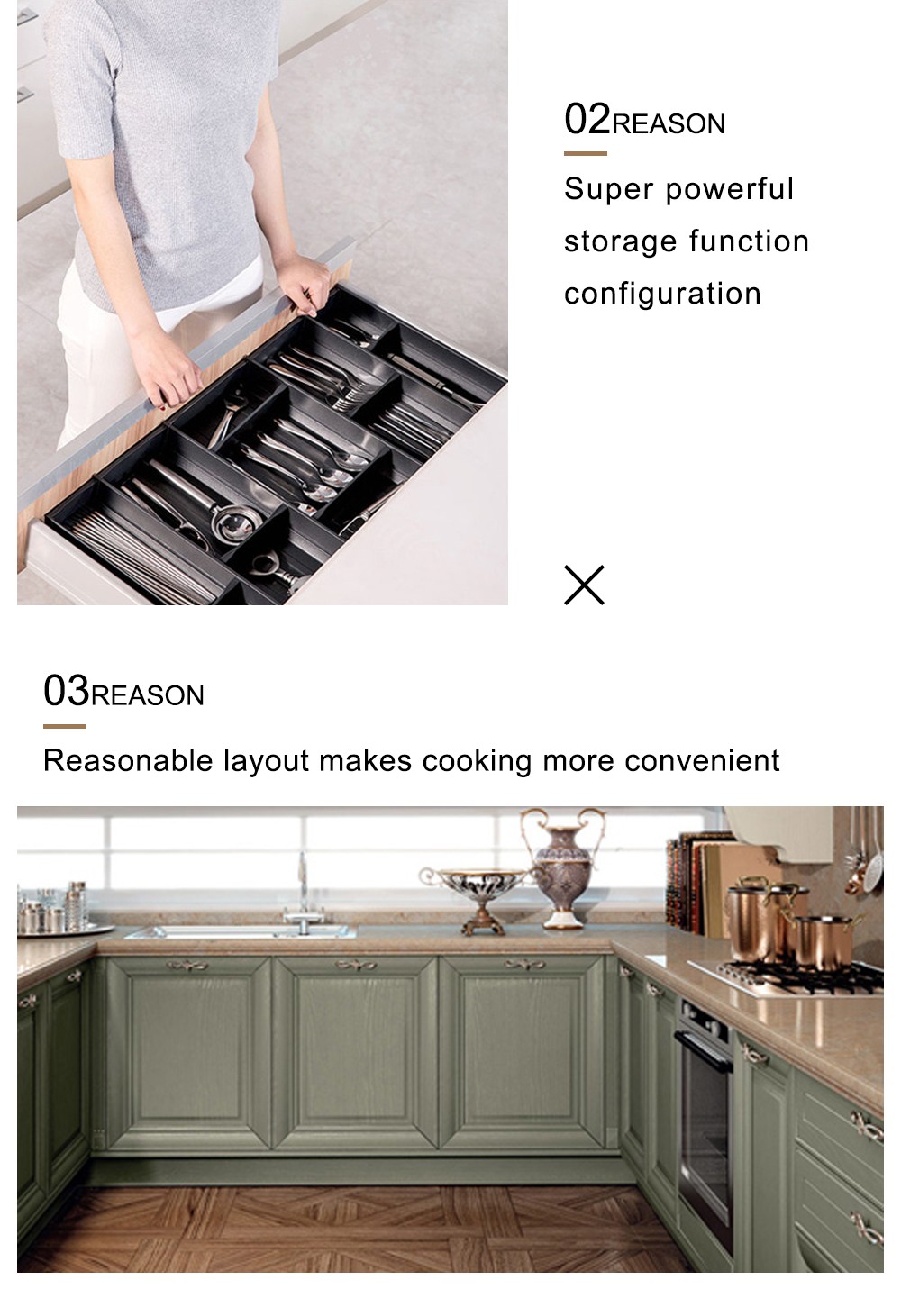 European style PVC WITH HDF kitchen cabinet GK-191