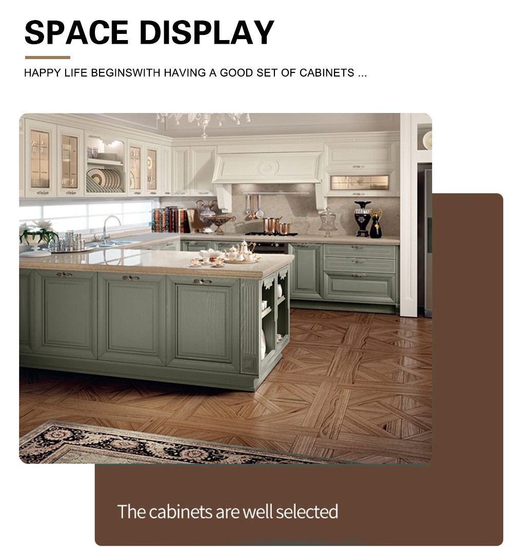 European style PVC WITH HDF kitchen cabinet GK-191