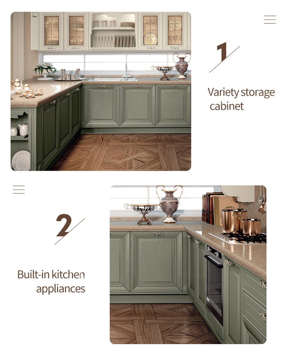 European style PVC WITH HDF kitchen cabinet GK-191