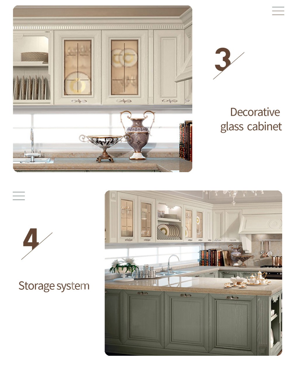 European style PVC WITH HDF kitchen cabinet GK-191
