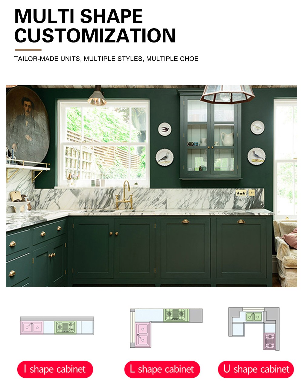 European style PVC WITH HDF kitchen cabinet GK-195
